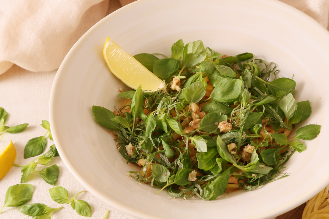 《生パスタ使用》明太バターと大葉畑